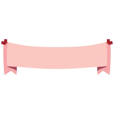 2d pembe dikey kuyruk bandı dekoratif kenarlı, retro yumuşak renk, basit kıvrımlı tasarım, çerçeveler, etiketler veya şablonlar için mükemmel aksan.