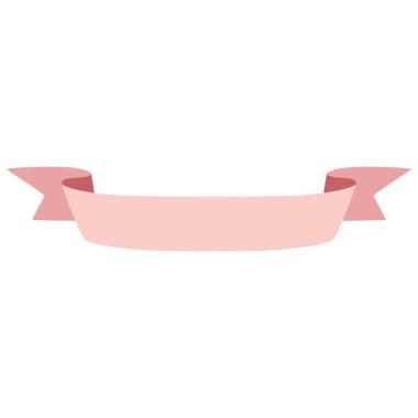 2d basit pembe kurdele tasarımı eğri asgari elemente sahip, yumuşak stil aksanı retro çerçeveler, şablonlar, dekorasyonlar veya şık etiket temaları için.
