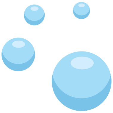 2d mavi balon karikatür ögesi, düz yuvarlak şekil, yumuşak dekoratif tasarım, arka planlar, şablonlar, çıkartmalar ve yaratıcı yerleşimler için eğlenceli retro tarzı aksan.