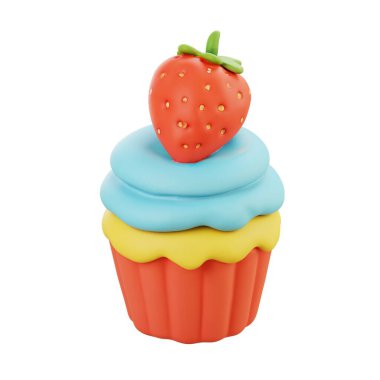 3 boyutlu aşk balonları, kekler, içecekler, kekler ve tatlılar koleksiyonu. Parti tasarımı, simgeler ve dekorasyon için ayarlanmış tatlı kutlama nesneleri.