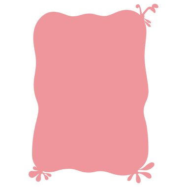 2d pink abstract frame design with wavy border, ideal for cards, decoration, scrapbook, creative background, template, and graphic art projects.