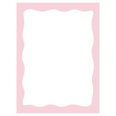 2d curved pink and white frame design suitable for cute background, scrapbooking, greeting card, decorative border, simple template, and creative project.
