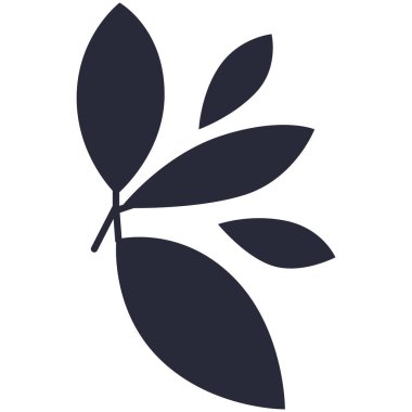 2d minimal leaf branch design in dark navy style, perfect for decoration, modern foliage art, creative backgrounds, and natural eco projects.