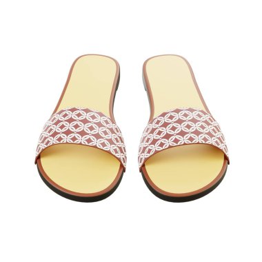 3d open sandal with batik design for women, traditional ethnic footwear accessory, cultural decoration for fashion, party or holiday casual event.