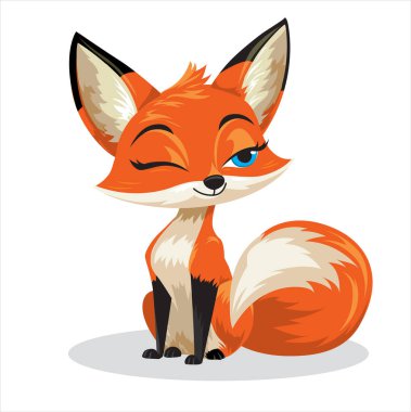 Beyaz bir arka plan üzerinde şirin fox.
