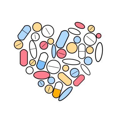 Haplarla dolu renkli bir kalp