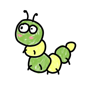 Çocuklar için Şirin Tırtıl Çizimi Doodle Style Boya Çizimi