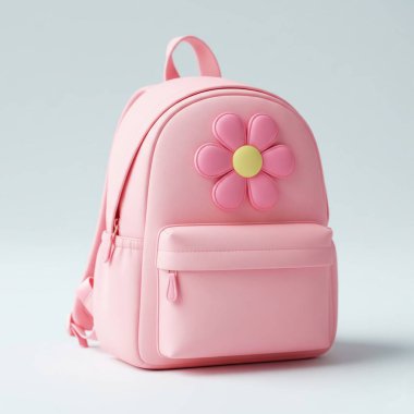 roze rugzak op een witte achtergrond