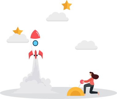 İş başarısı, girişimcilik veya kazanma mücadelesi, iş fırsatı veya iş başarısı kavramına yönelik yenilik. .