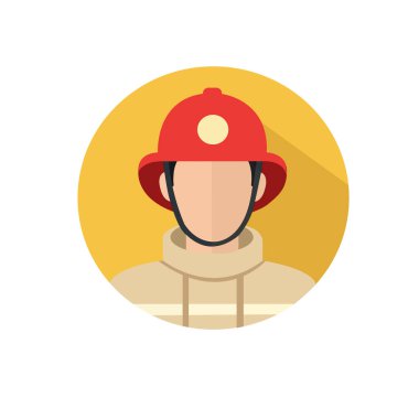 Kırmızı Miğferli İtfaiyeci Avatar Simgesi ve Koruyucu Üniforma Acil Durum Güvenliği Profili