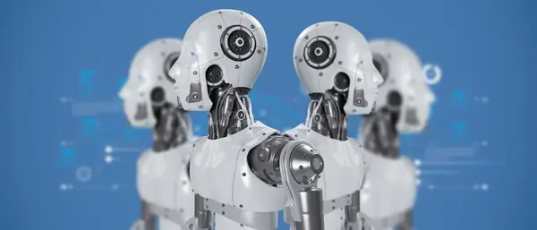 Yapay zeka kavramı, yapay zeka, yapay zeka, endüstri 4.0, üretim, makine, fütüristik teknoloji dönüşümü, bilim, robot ve makine öğrenme teknolojisi gelişimi