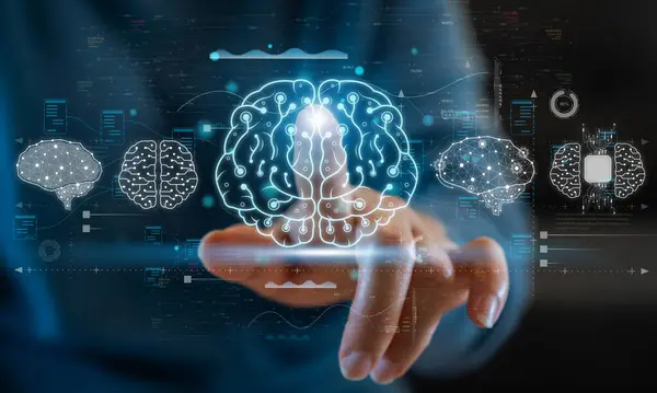Yapay zeka kavramı, yapay zeka, yapay zeka, beyin, fikir, gelişme, düşünme, gelecekteki teknoloji dönüşümü, bilim, insan dokunuşu, makine öğrenme teknolojisi gelişimi