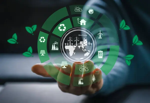 Dünya 'yı, çevreyi, yeşili, çevre dostu, net sıfır, ESG, ekoloji, CO2, karbon dioksit, karbon dioksit, karbon ayak izi. Dünya' yı, Dünya Günü 'nü kurtarın.