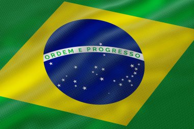 Yeşil, sarı ve mavi renklerle desenli Brezilya bayrağı ulusal kimlik duygusunu çağrıştırıyor..