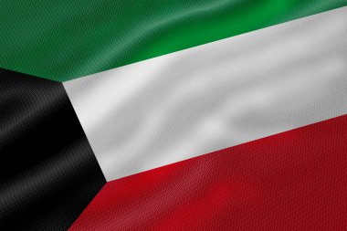 kuveyt Bir desenli illüstrasyon sembolik renkler ve geometrik şekiller kullanarak bir ulusun bayrağını tasvir eder.