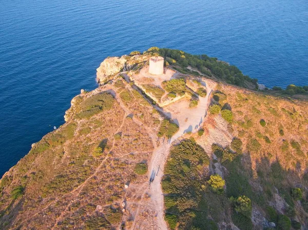 Luftaufnahme Des Torre Montgo Turms Und Der Höhlen Der Nähe Stockbild