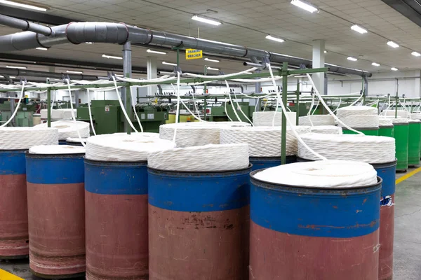 Baumwollgarnproduktion Bei Der Stoffherstellung — Stockfoto