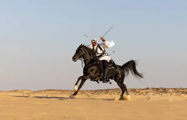 Hoseback Archery Desert Saudi Arabia — Stock Photo, Image