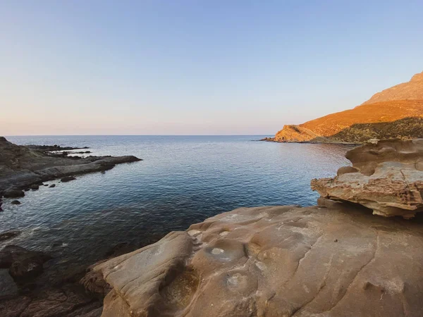 Kıyı Manzaralı Gökçeada Türkiye Temiz Deniz Güzel Plajlar Imbros Adası — Stok fotoğraf