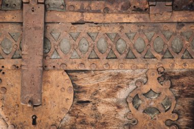 Ancient Pattern surface background made on antique Ottoman, Byzantine period doors. Rusty ancient wallpaper pattern.
