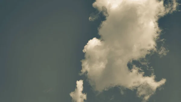 A big vertical white cloud in a single cluster in a clear sky. Cloud cluster can be used for graphic works and resource