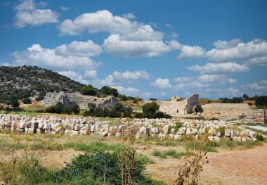 Patara Ruins, Lycia, Turkey. Patara, the capital of ancient Lydia, was a maritime and commercial city. Patara has beaches where the Mediterranean turtles Caretta-Caretta have laid their eggs.