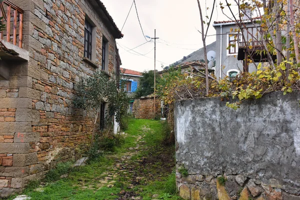 Gokceada Canakkale Turkey 2022年 Gokceada Zeytinlikoy村的旧石屋和街景 — 图库照片