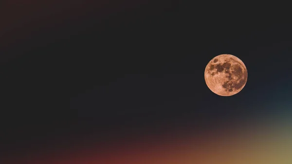 Vue Fantastique Sur Lune Sur Fond Noir Coloré Couleurs Bokeh — Photo