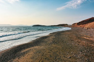 İzmir 'in Seferihisar Doanbey ilçesinde terk edilmiş bir kıyı şeridi - Türkiye