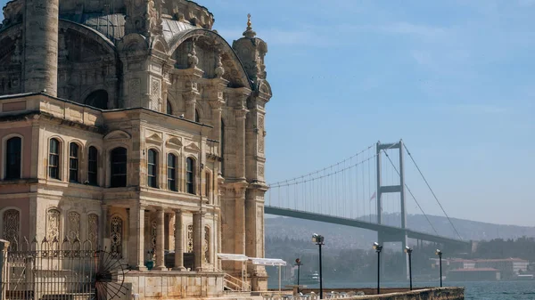 Ortakoy Camii Stanbul Beşiktaş Kentindeki Büyük Mecidiye Camii Olarak Bilinir — Stok fotoğraf