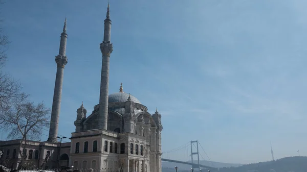 Mesquita Ortakoy Também Conhecida Como Grand Mecidiye Camii Besiktas Istambul — Fotografia de Stock