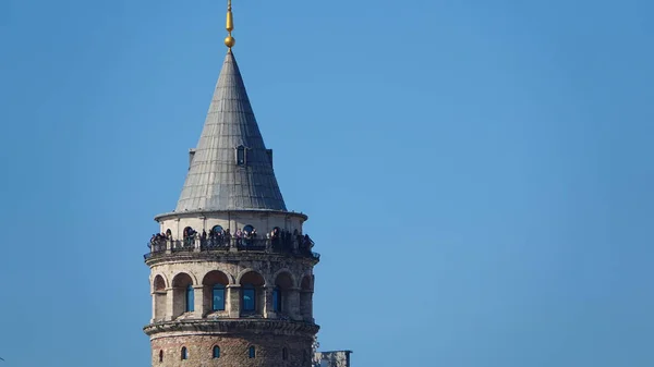 터키의 이스탄불 스카이라인 갈라타 타워가 가옥들 에미넴쪽 혼에서 바라본 — 스톡 사진