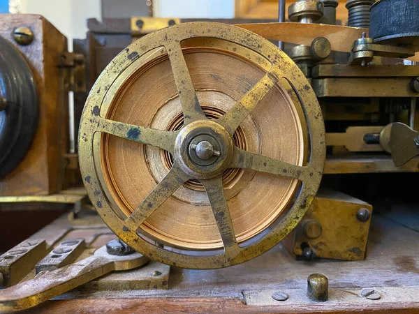 Old Morse Code Telegraph Machine Brass Printer — Stock Photo, Image