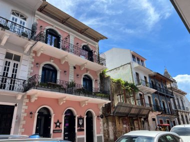 Casco Viejo, Panama Şehri, Panama 15 Eylül 2022 Panama Viejo 'daki Koloni binaları