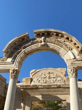 Efes 'teki Hadrian Tapınağı antik kenti, Selcuk, İzmir Türkiye.