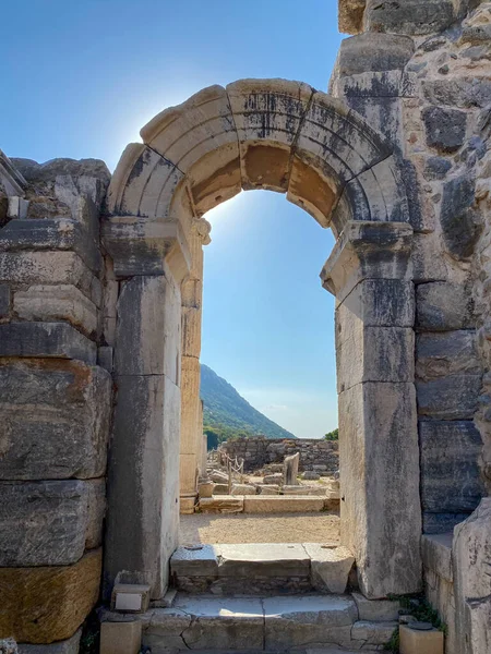 Templo Adriano Éfeso Cidade Antiga Selcuk Izmir Turquia — Fotografia de Stock