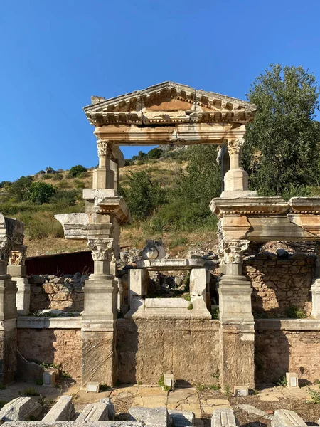 Nymphaeum Traiani Fonte Traiano Antiga Cidade Éfeso Izmir Turquia — Fotografia de Stock