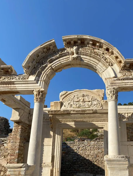 Ναός Του Αδριανού Στην Αρχαία Πόλη Της Εφέσου Selcuk Σμύρνη — Φωτογραφία Αρχείου
