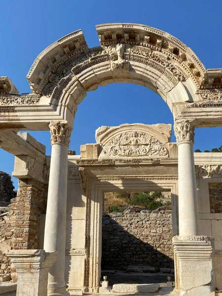 Efes Teki Hadrian Tapınağı Antik Kenti Selcuk Zmir Türkiye — Stok fotoğraf