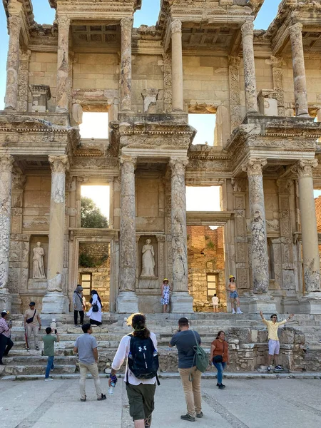 Selcuk Izmir Turkey 2022 Library Celsus 에베소는 유네스코 세계유산으로 지정되어 — 스톡 사진