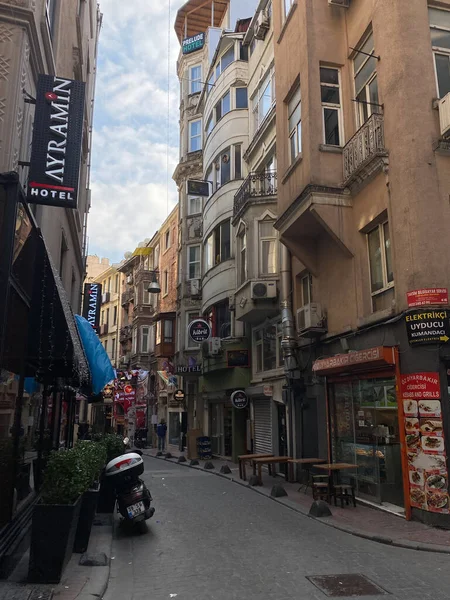 stock image Istanbul, Turkey July 25, 2023 Narrow streets and historical buildings of Istiklal Street, Taksim Beyoglu