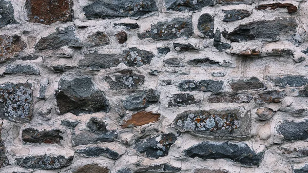 Çeşitli Renklerde Eski Taş Duvar Arkaplanı Eski Tarihi Taş Evin — Stok fotoğraf