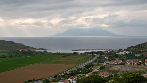 Eski Bademli Aldeia Gliki Mar Egeu Ilha Grega Vista Samotrácia — Fotografia de Stock
