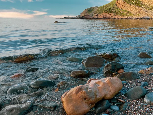 Prázdný Výhled Pláž Yildizkoy Gokceadě Ostrov Imbros Yildizkoy Pobřeží Jedním — Stock fotografie