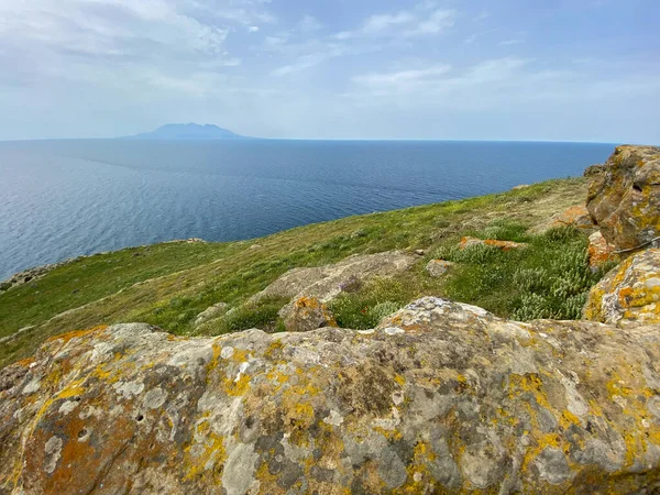 View Samothrace Greek Island Gokceada Kalekoy Village Imbros Gokceada Canakkale — Stock Photo, Image