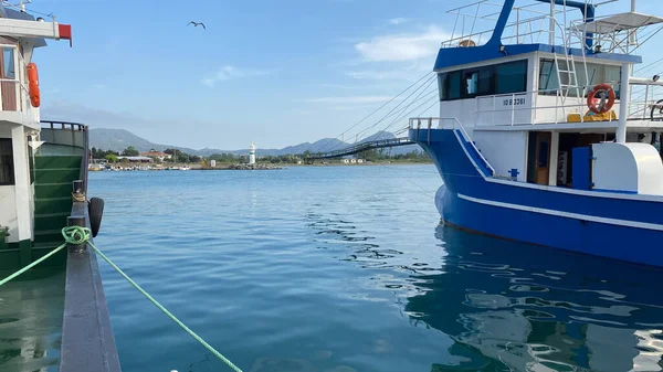 Gokceada Anakkale Turkey May 2023 Kalekoy Harbor Mored Swordfish Ships — стоковое фото