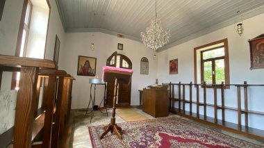 Gökçeada, Çanakkale, Türkiye, 28 Mayıs 2023: Gökçeada-Imbros Adası 'nın tarihi kiliselerinden biri olan Konstantin ve Helena Kilisesi