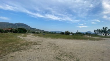 Türkiye 'nin en batı noktası, en yeni Kalekoy köyü manzarası. Gökçeada-İmbros adası Canakkale, Türkiye