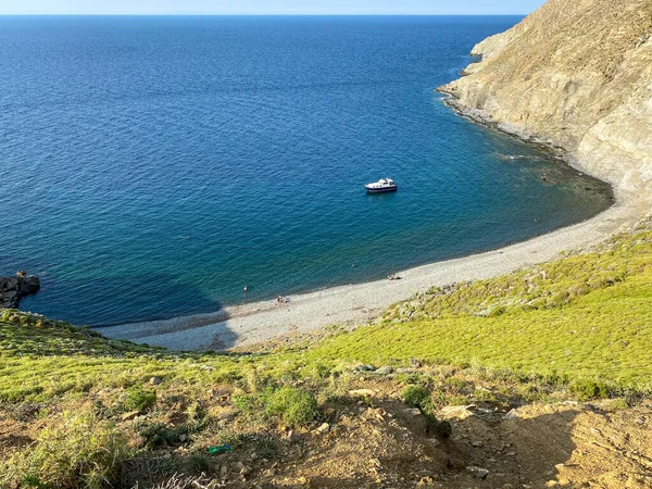 Blick Auf Die Blue Bay Mavi Koy Auf Der Insel — Stockfoto