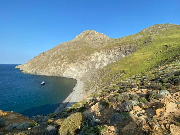 Vysoký Úhel Pohledu Blue Bay Mavi Koy Ostrově Gokceada Imbros — Stock fotografie
